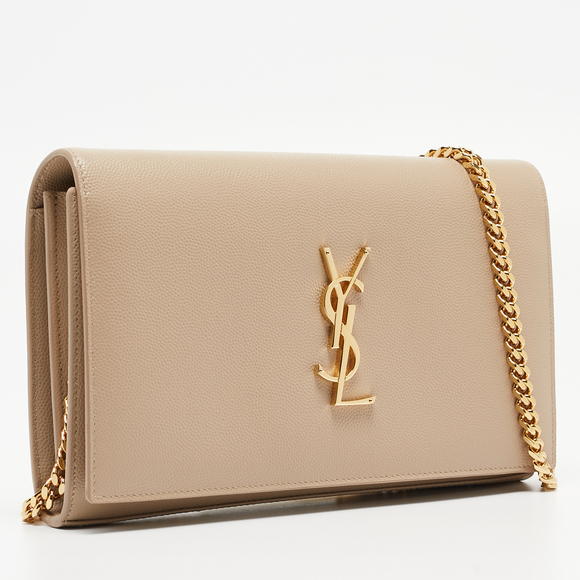 Saint Laurent Beige Leather Kate Chain Clutch - Picture 3 of 8